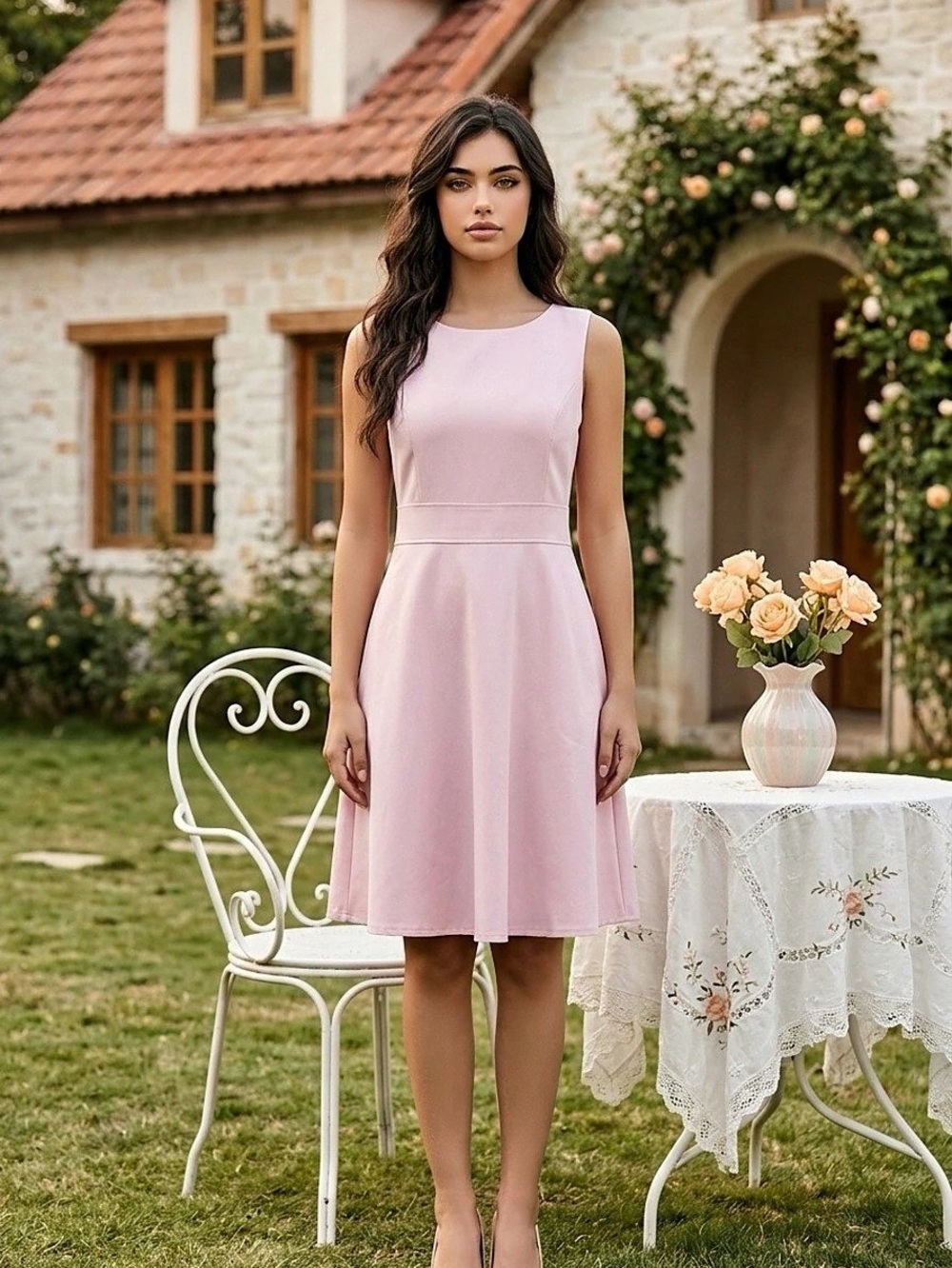 Pink Sleeveless Mini Dress - New